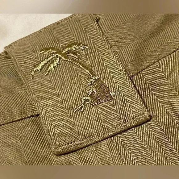 Jamaica Jaxx pleated Shorts Mens 38 Brown 100% Silk Relax Beach cool comfort - Picture 3 of 11